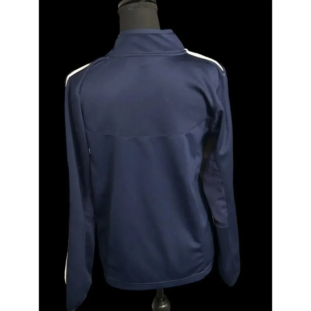 Russell‎ Athletic Youth Sz XL Zip Up Jacket Navy Blue w/ White Stripes On Arm